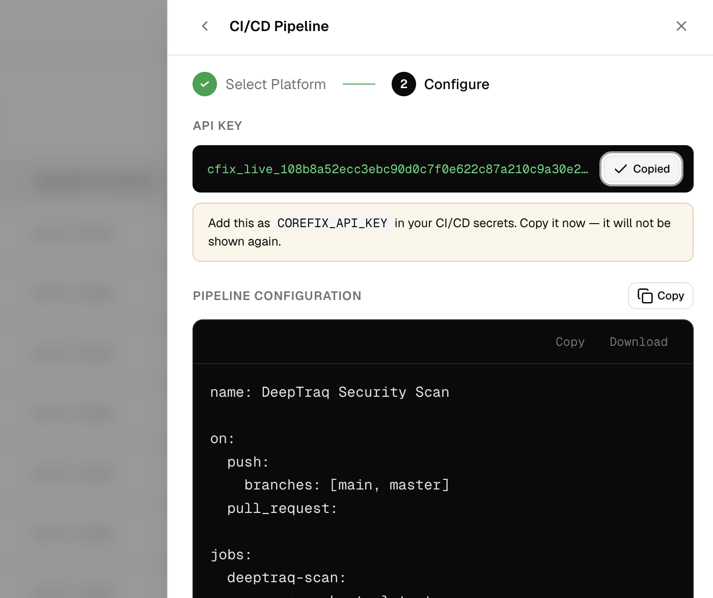 CI CD API Key