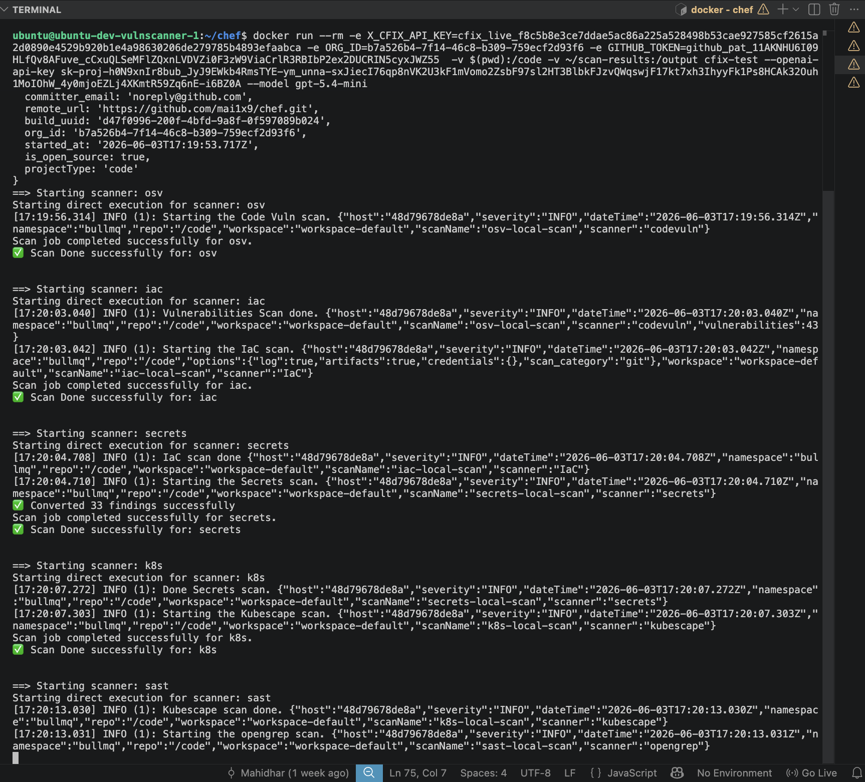 Terminal Logs