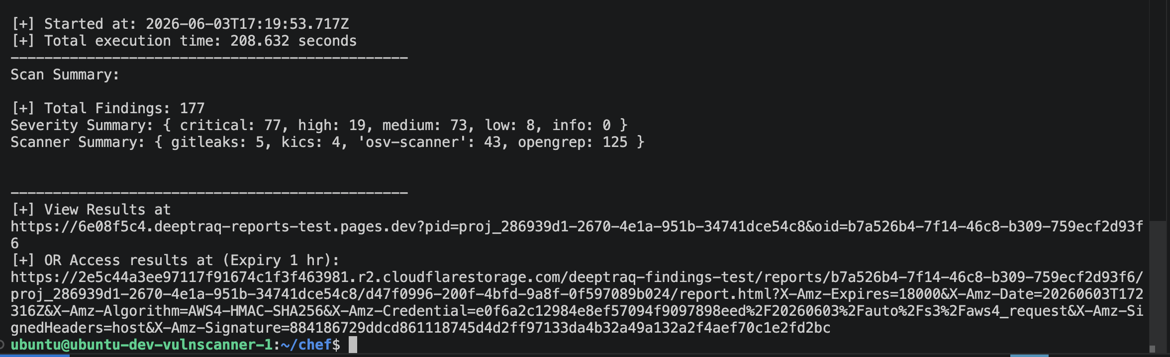 Terminal Successful Execution